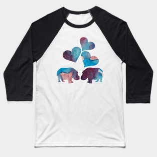 Hippo Art Baseball T-Shirt